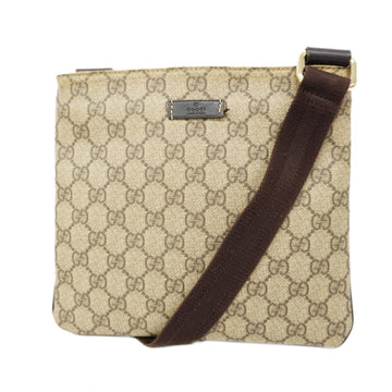 GUCCI Shoulder Bag GG Supreme 201538 Brown Champagne Ladies