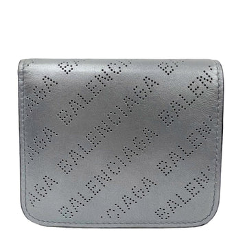BALENCIAGA bi-fold wallet leather silver logo punching 594216 men's women's