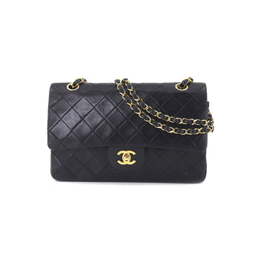 Chanel matelasse 25 chain shoulder bag leather black A01112 gold metal fittings vintage Matelasse Bag