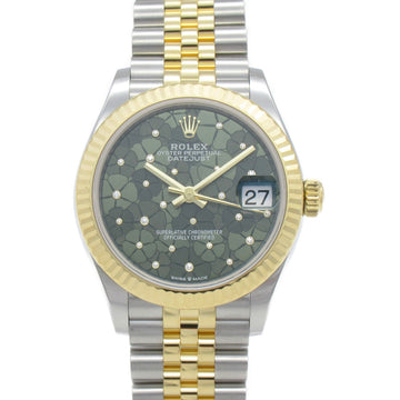 ROLEX Datejust Floral Diamond Random Number Wrist Watch 278273 Mechanical Automatic Green Olive green floral K18 [Yel 278273