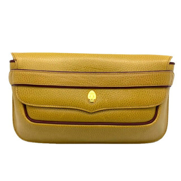 CARTIER clutch bag mustard leather color second