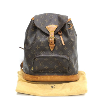 LOUIS VUITTON Montsouris MM Monogram Canvas Brown Rucksack Backpack M51136 Ladies