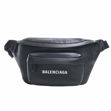 BALENCIAGA Leather Everyday Body Bag Waist 552375 Black Women's