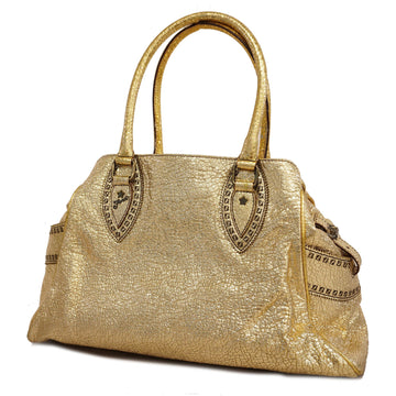 Fendi Etnico Women's Leather Handbag,Tote Bag Gold