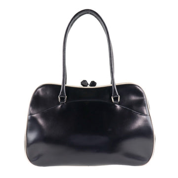 PRADA piping calf black ladies handbag