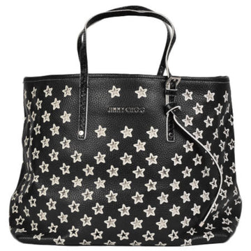 JIMMY CHOO Pimlico Star Punching Tote Bag Handbag Leather Black