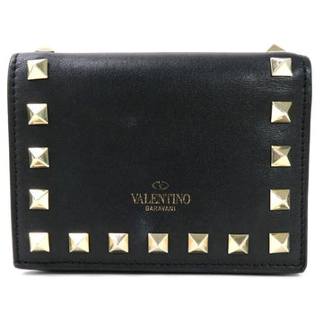 Valentino Garavani bi-fold wallet rock studs black leather VALENTINO GARAVANI ladies men