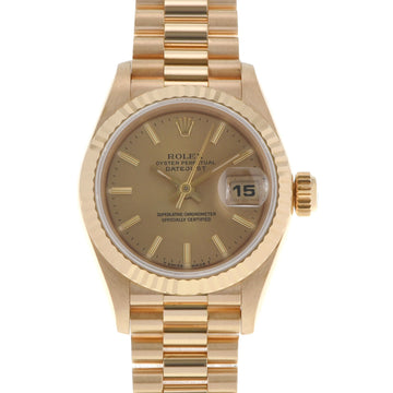 ROLEX Datejust 69178 Ladies YG Watch Automatic Winding Champagne Dial