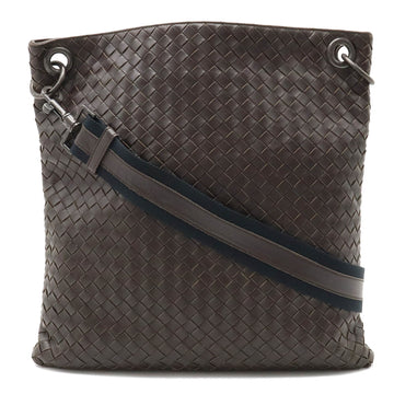 BOTTEGA VENETA Intrecciato Shoulder Bag Dark Brown 161623