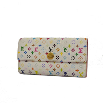 LOUIS VUITTONAuth  Monogram Multicolore Portefeuille Sarah M93744 Blanc,Litchi