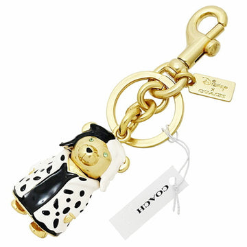 COACH Keychain Disney Collaboration Villains 3D Metal Cruella Teddy Bear Bag Charm Multi CC343  Key Ring Hook Outlet DISNY