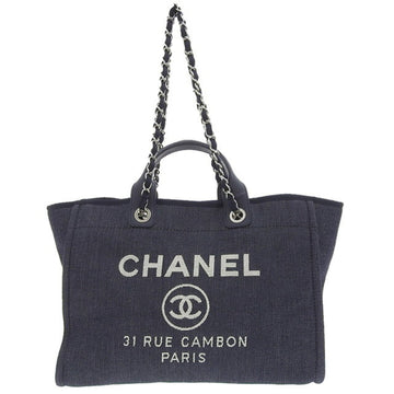 Chanel bag Deauville ladies tote handbag shoulder blue