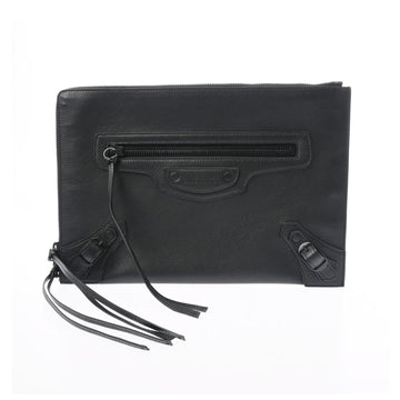 BALENCIAGA Neo Classic Black 640113 Unisex Leather Clutch Bag