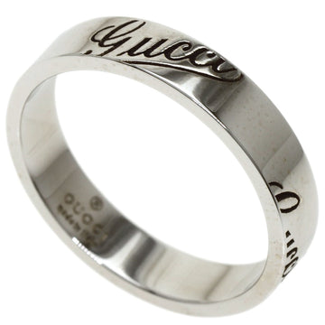 GUCCI Icon Print #14 Ring K18 White Gold Ladies