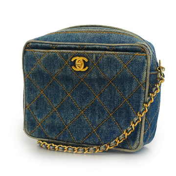 CHANEL Shoulder Bag Matelasse Chain Denim Blue Gold Hardware Women's