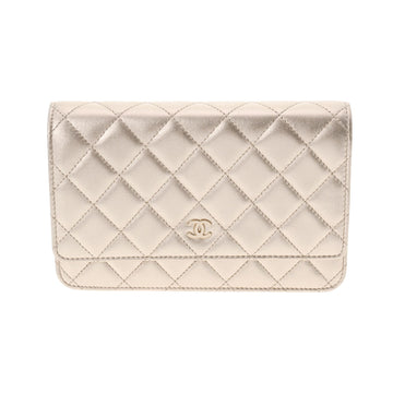 CHANEL Matelasse Flap Chain Champagne Gold Ladies Lambskin