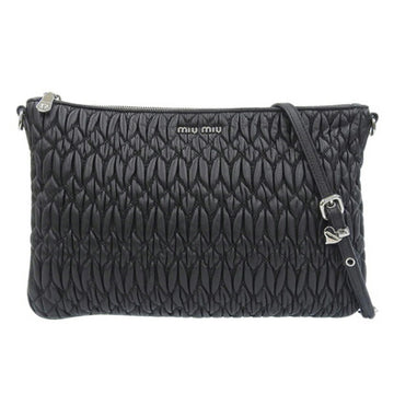 MIU MIU Materasse Leather Shoulder Bag Clutch - Black