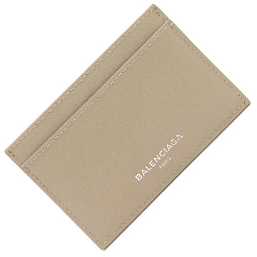 BALENCIAGA Card Case 392126 Greige Leather Holder Pass Men's Women's