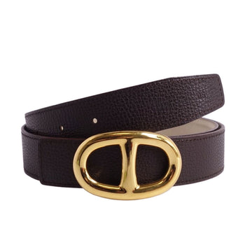 HERMES belt reversible Shane d'ancle metal fittings calf leather buckle men's 90 black/white