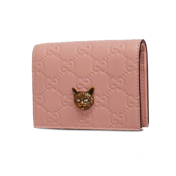 GUCCI Wallet sima Cat 548057 1147 Leather Pink Ladies