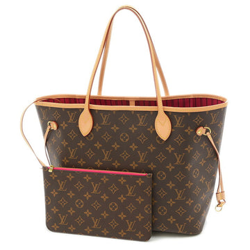 LOUIS VUITTON Monogram Neverfull MM Tote Bag with Pouch Pivoine M41178