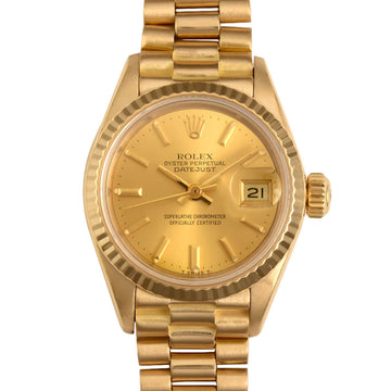 ROLEX Datejust 69178 Solid Gold K18YG No. 36 Ladies Automatic Watch Champagne Dial