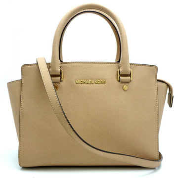 MICHAEL KORS Women's Leather Shoulder Bag Beige