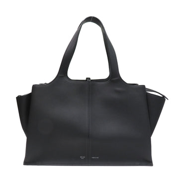 Celine Trifold Medium Tote Bag Black Leather
