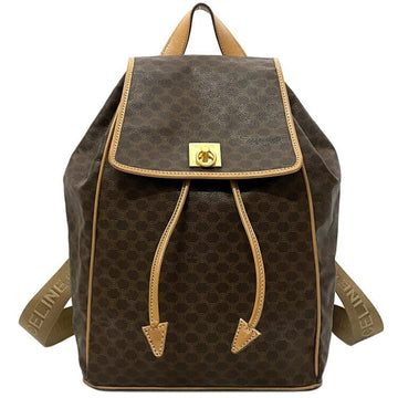 Celine Luc Brown Macadam MC 161 PVC Leather Canvas CELINE Backpack Flap Ladies Bag