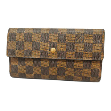 LOUIS VUITTONAuth  Damier Porto Tresor International N61215 Long Wallet