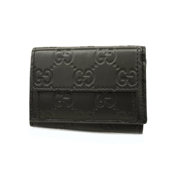 GUCCIAuth  Tri-fold Wallet  Sima 547070 Leather Wallet [tri-fold] Black
