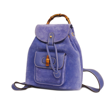 GUCCIAuth  Bamboo Rucksack 003 2058 0030 Women's Suede,Leather Backpack Purple