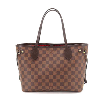 LOUIS VUITTON Damier Neverfull PM Tote Bag Ebene Brown N41359 RFID Gold Hardware