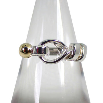 TIFFANY 925 750 hook & eye combination ring No. 11.5