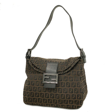 FENDI Handbag Zucchino Nylon Canvas Brown Women's