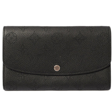 Louis Vuitton Wallet LOUIS VUITTON Long wallet Iris Wallet Monogram Mahina Noir M60143