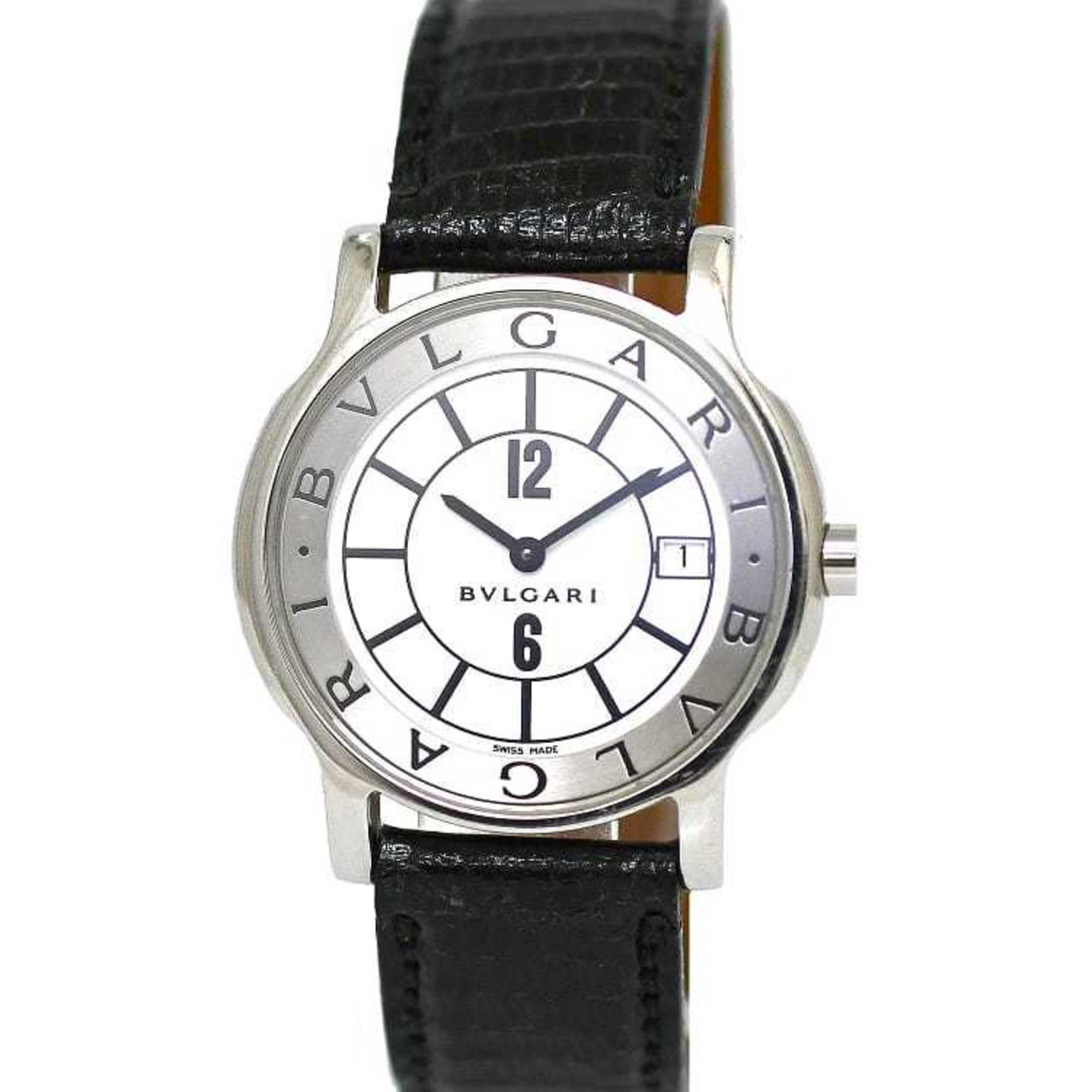 BVLGARI wristwatch solotempo white silver black ST35S SS