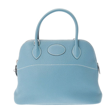 HERMES Bolide 31 Blue Jean Palladium hardware Q stamp [circa 2013] Women's Taurillon Clemence handbag