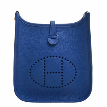 HERMES Taurillon Clemence Evelyn TPM Shoulder Bag Blue Ladies