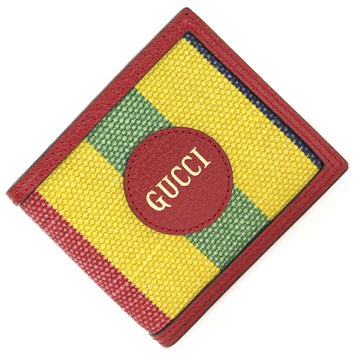 GUCCI bi-fold wallet 625601 red multicolor canvas leather men's