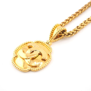 CHANEL 96A Coco Mark Necklace Gold Women's