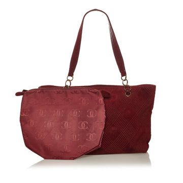 Chanel Coco Mark Tote Bag Bordeaux Suede Leather Ladies CHANEL