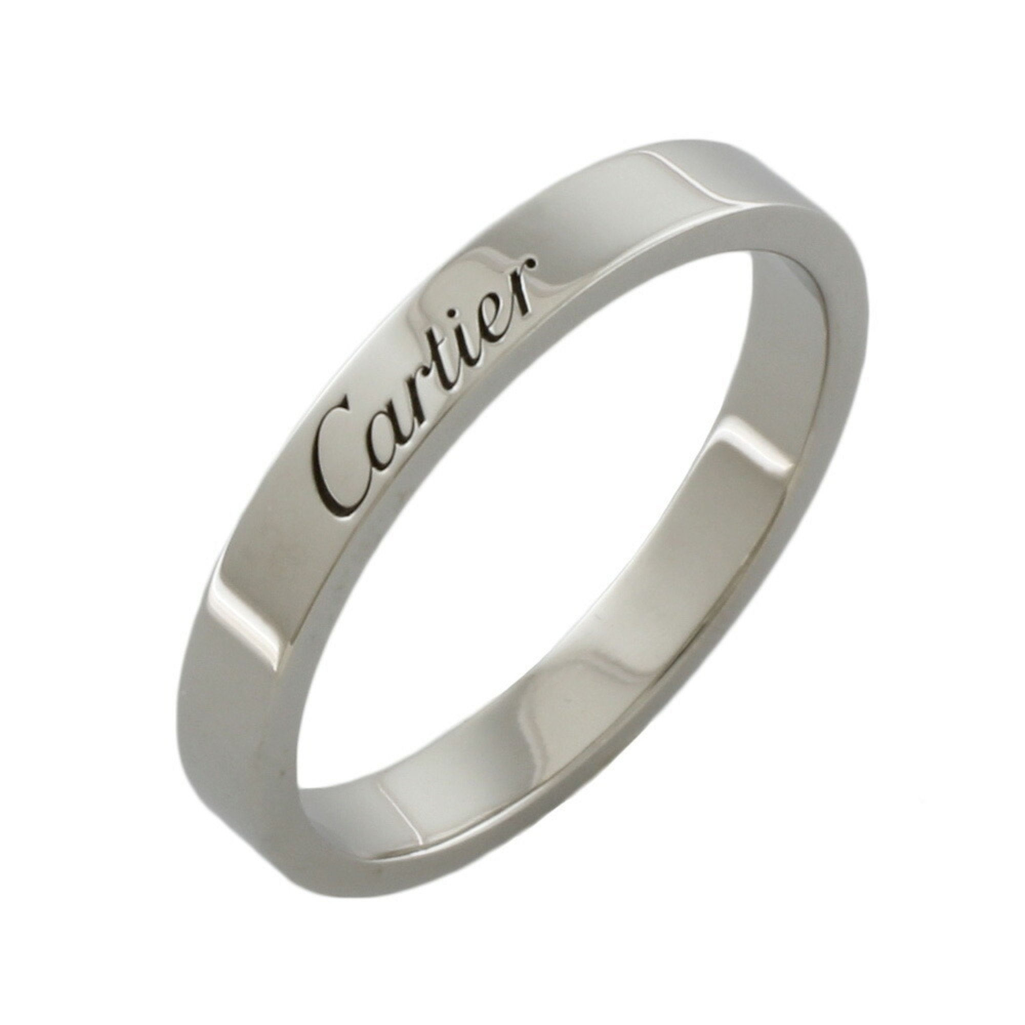 Cartier Engraved 57 Ring No. 16.5 Pt950 Platinum Women s