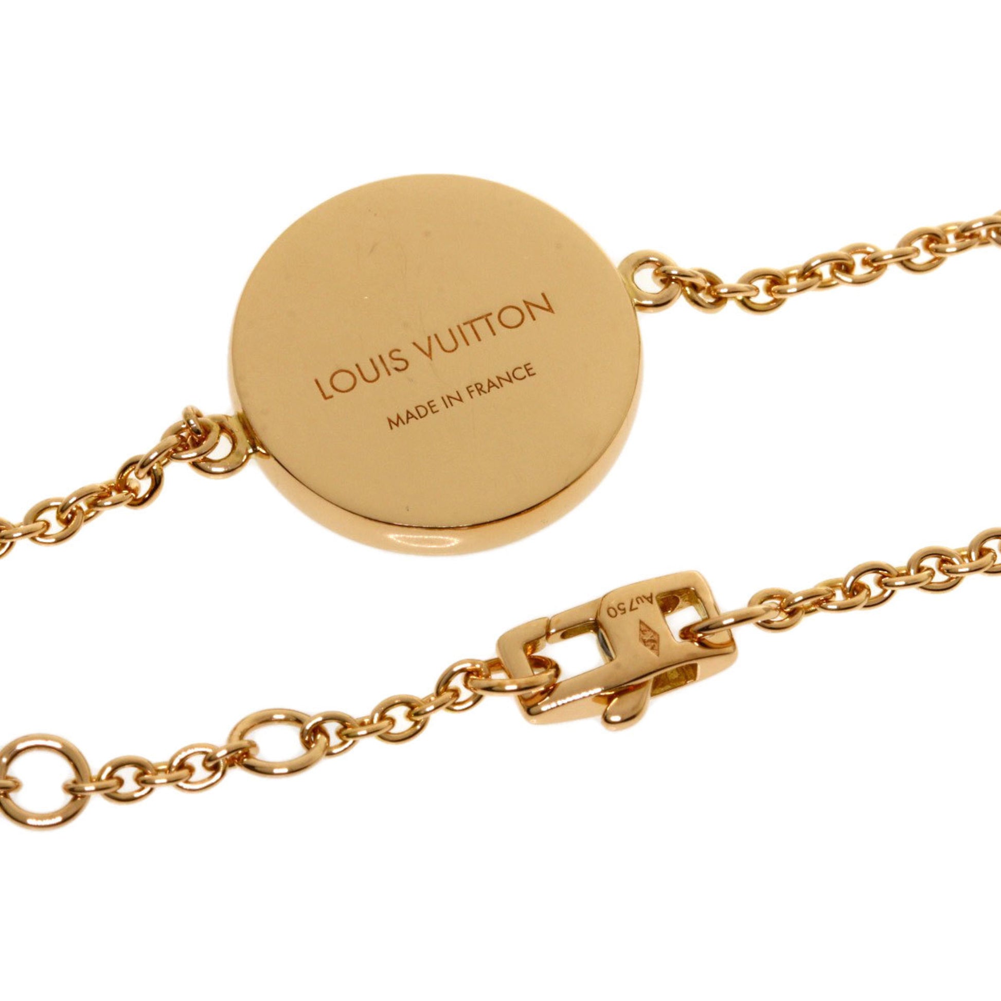 Louis Vuitton Brass Les Saint Nacre Mother of Pearl Bracelet K18 Pink