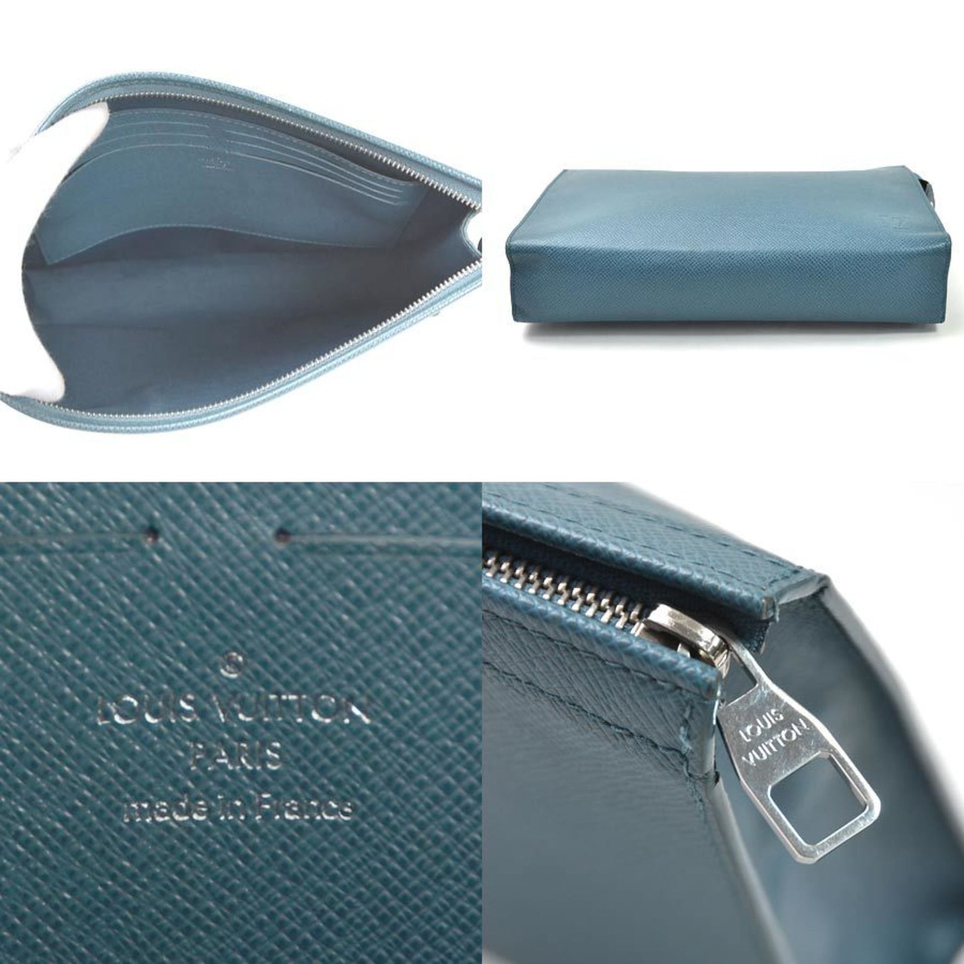 Louis Vuitton Blue Taiga Leather Multiple Wallet Louis Vuitton
