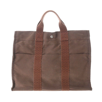 HERMES Yale Line MM Chocolat Unisex Canvas Tote Bag