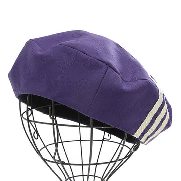 GUCCI adidas× GG Trefoil Beret Hat Purple L/59 size