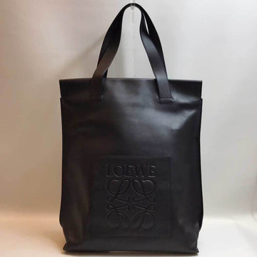 LOEWE Shopper Tote Bag Anagram Leather Black