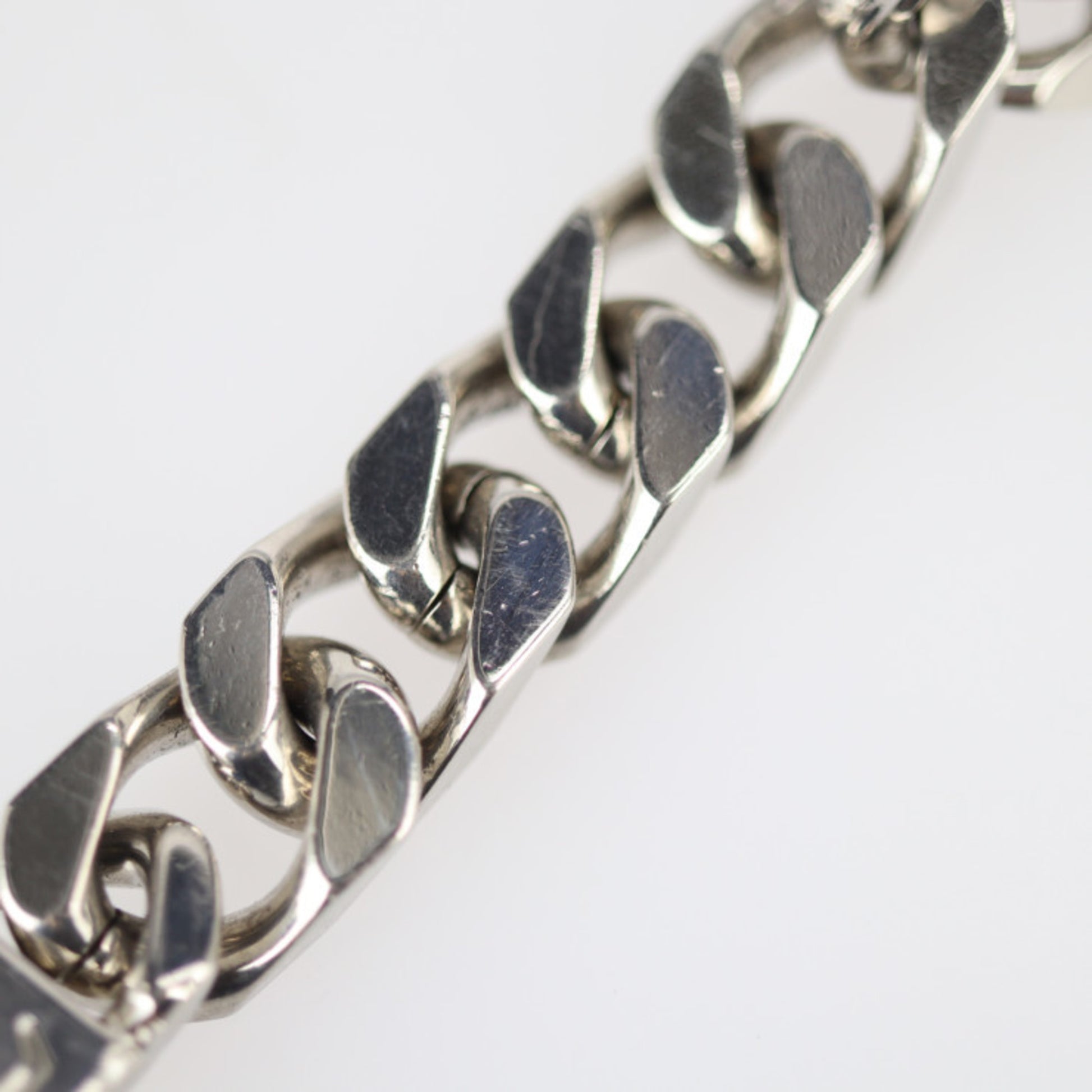 Louis Vuitton Chain Bracelet Mens M00270 Monogram Metal Silver