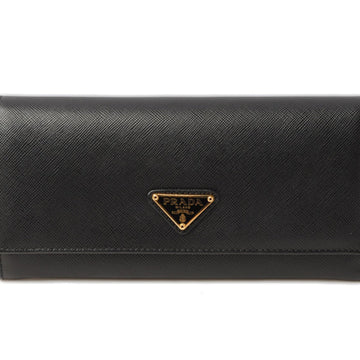 Prada Wallet PRADA Long wallet 1M1132 Pass Case with Saffiano Triangle NERO Black Outlet